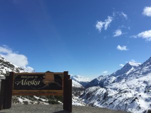 Welcome to Alaska sign on the self-guided jeep tour