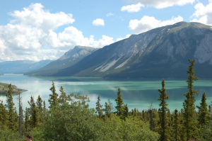 View of a Yukon Lake on the self-guided jeep tour