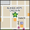 Map thumbnail showing where to pickup your Skagway Car Rental