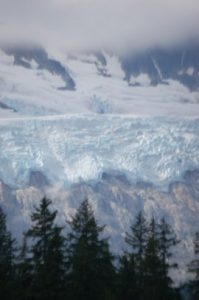 View of a glacier on the self-guided jeep tour